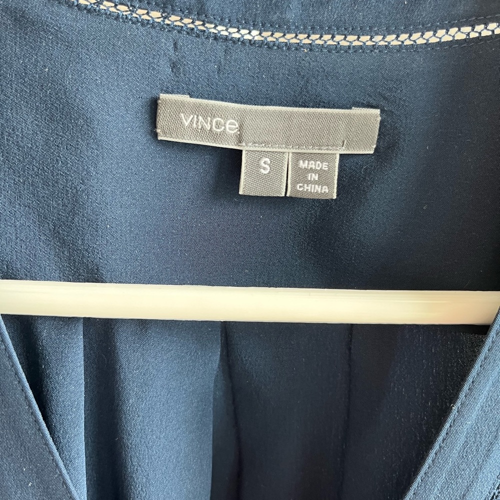 Vince navy blue silk dress - Picture 3 of 4